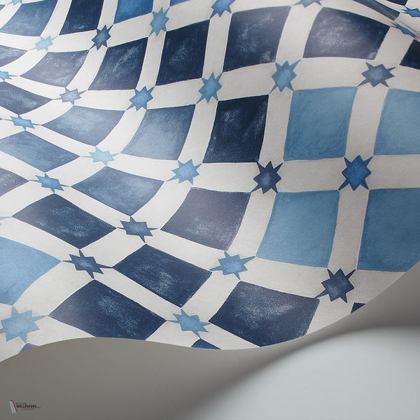 Zellige behang in China Blue & White van Cole & Son