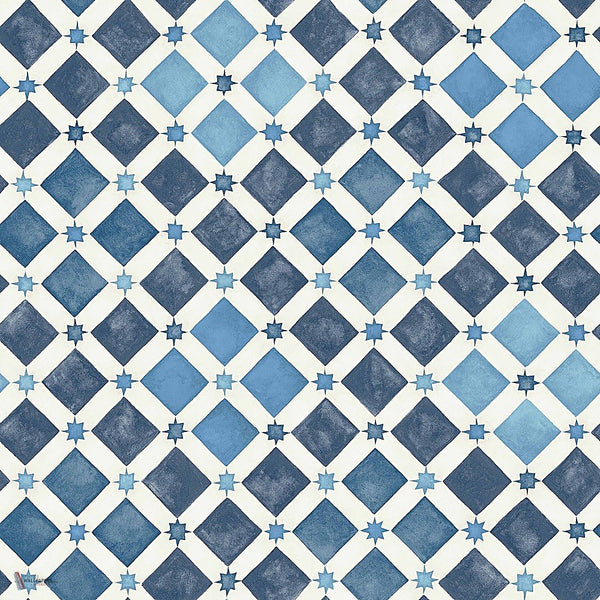 Zellige behang in China Blue & White van Cole & Son
