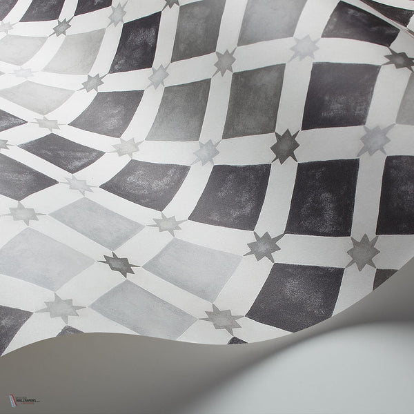 Zellige behang in Soot & Snow van Cole & Son