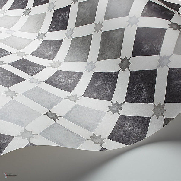 Zellige behang in Soot & Snow van Cole & Son