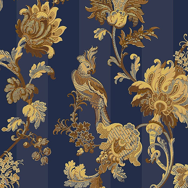 Zerzura behang in Royal Blue & Metallic Gold van Cole & Son