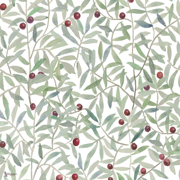 Andrea Zarraluqui - Leaf Craze behang in White van Coordonne