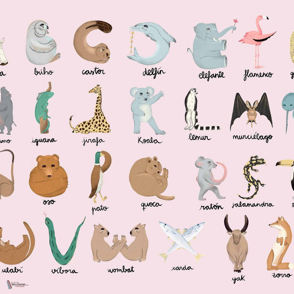 Animal Alphabet behang in Pinky van Coordonne