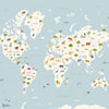 Animal Map wallpaper in Aqua by Coordonne