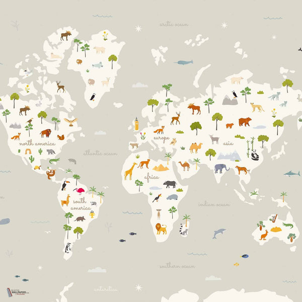 Animal Map wallpaper in Cloud by Coordonne