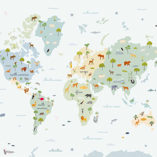Animal Map wallpaper in Prisma by Coordonne