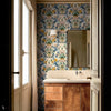 Aranjuez Damask wallpaper in Sapphire by Coordonne — interior