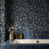 Bagru Tapete in Indigo von Coordonne — Interieur