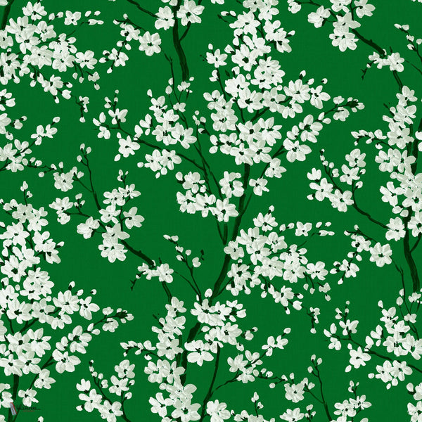 Cherry Blossom behang in Emerald van Coordonne