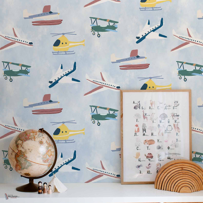 Draft Planes behang in Sky van Coordonne — interieur