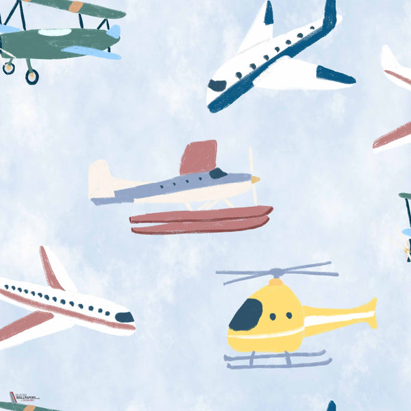 Draft Planes behang in Sky van Coordonne