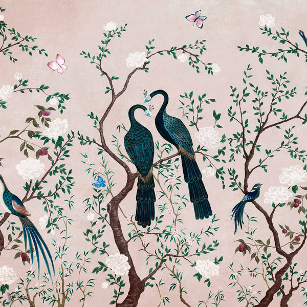 Edo Textile wallpaper in Peony by Coordonne