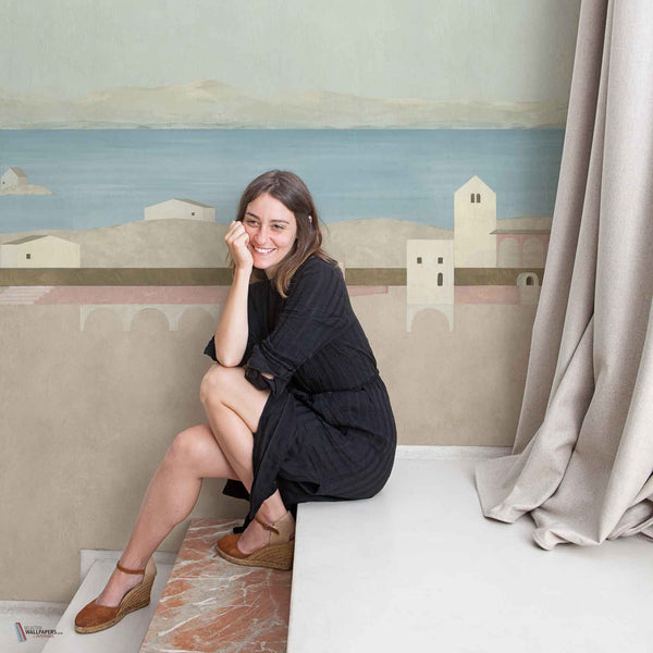 Elvira Solana - Tierra behang in Arena van Coordonne — interieur