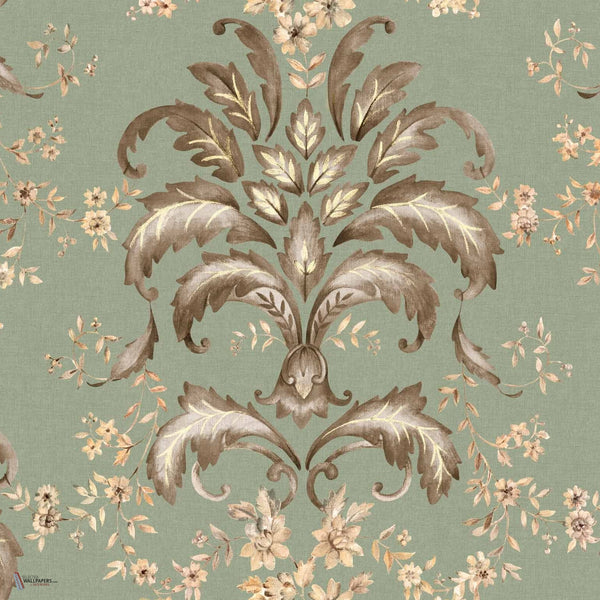 French Damask wallpaper in Sage by Coordonne