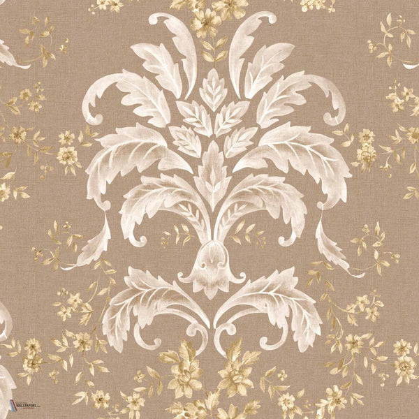 French Damask wallpaper in Stone by Coordonne