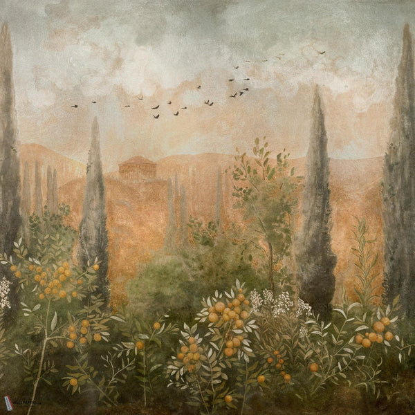 Frutetto wallpaper in Silver by Coordonne