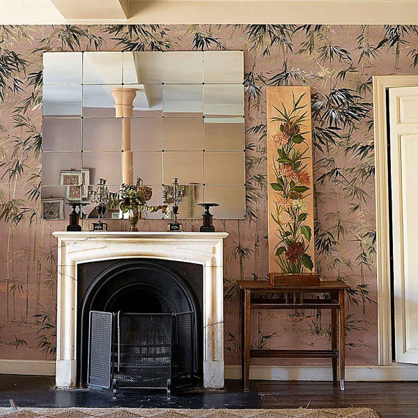 Garzas wallpaper in Rose by Coordonne — interior