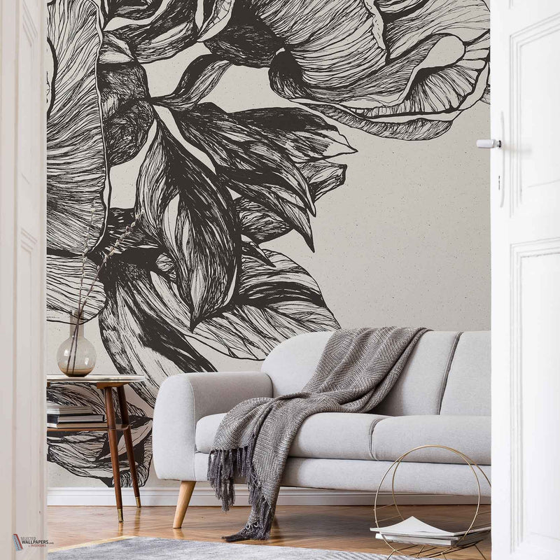 Giant Peonies papel pintado en Ink de Coordonne — interior
