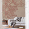Giant Peonies wallpaper in Nude by Coordonne — interior