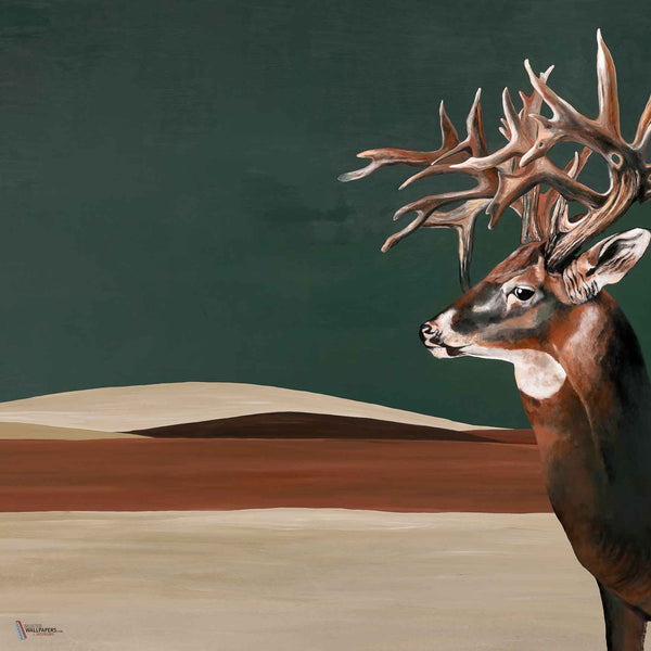 Great Deer Tapete in Green von Coordonne