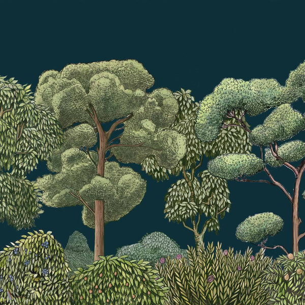 Green Forest wallpaper in Midnight by Coordonne