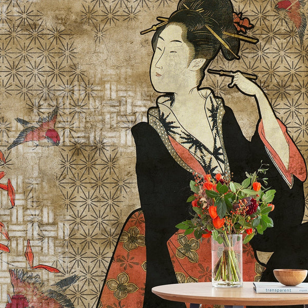Hiroshi Tsunoda - Geisha Graffiti wallpaper by Coordonne