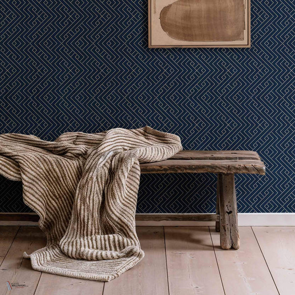 Interwoven behang in Ultramarine van Coordonne — interieur