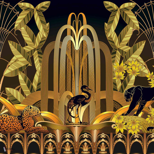 Juan Gatti - Rue Babylone wallpaper in Gold by Coordonne