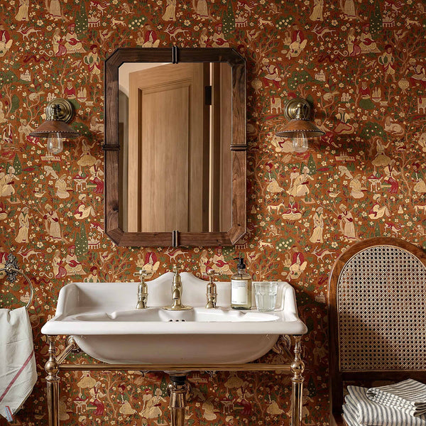 Kalamkari Tapete in Caramel von Coordonne — Interieur