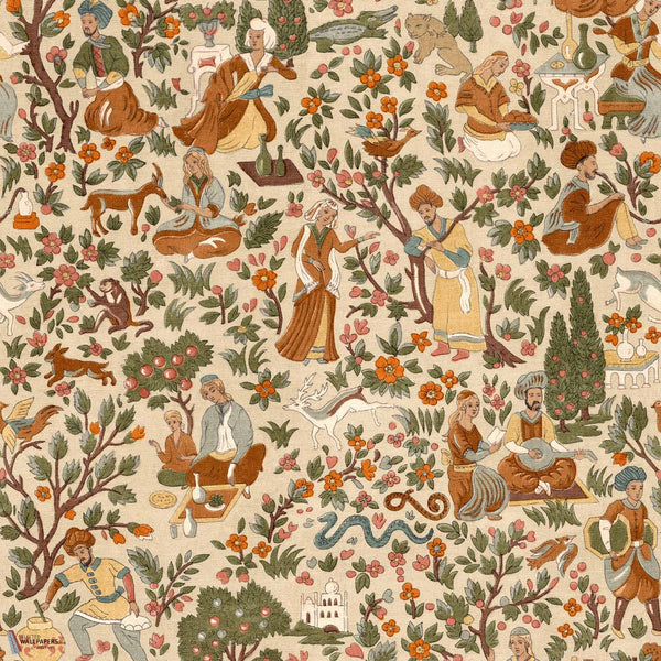 Kalamkari Tapete in Stone von Coordonne