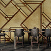 L-Geometric Metallics behang in Gold van Coordonne — interieur