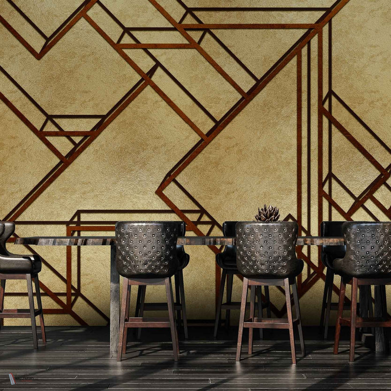 L-Geometric Metallics behang in Gold van Coordonne — interieur