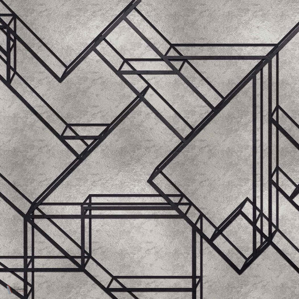 L-Geometric Metallics behang in Silver van Coordonne