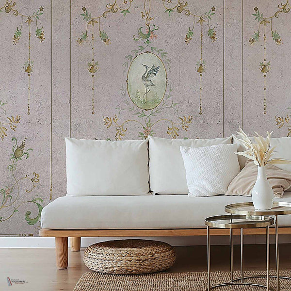 Mirto behang in Rose van Coordonne — interieur