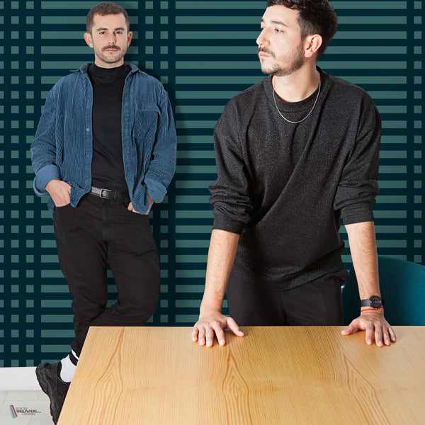 Mut Design Studio - Grids behang in Grids Deep van Coordonne — interieur