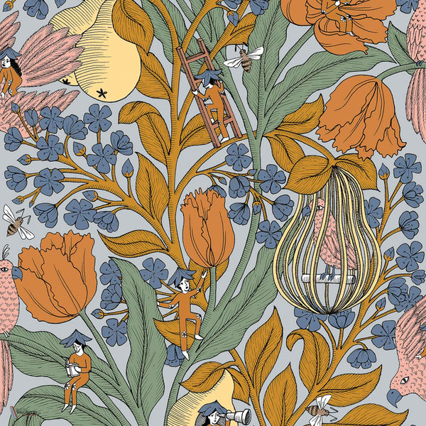 Neo-Belle-Epoque behang in Blue van Coordonne
