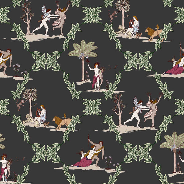 Neo-Bucolic wallpaper in Black by Coordonne