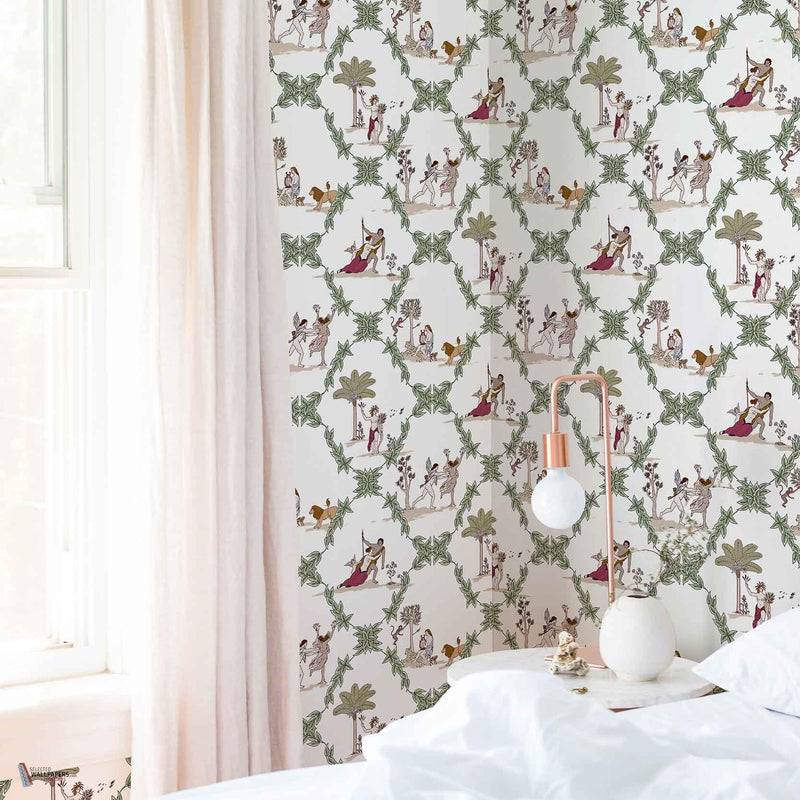 Neo-Bucolic wallpaper in White by Coordonne — interior