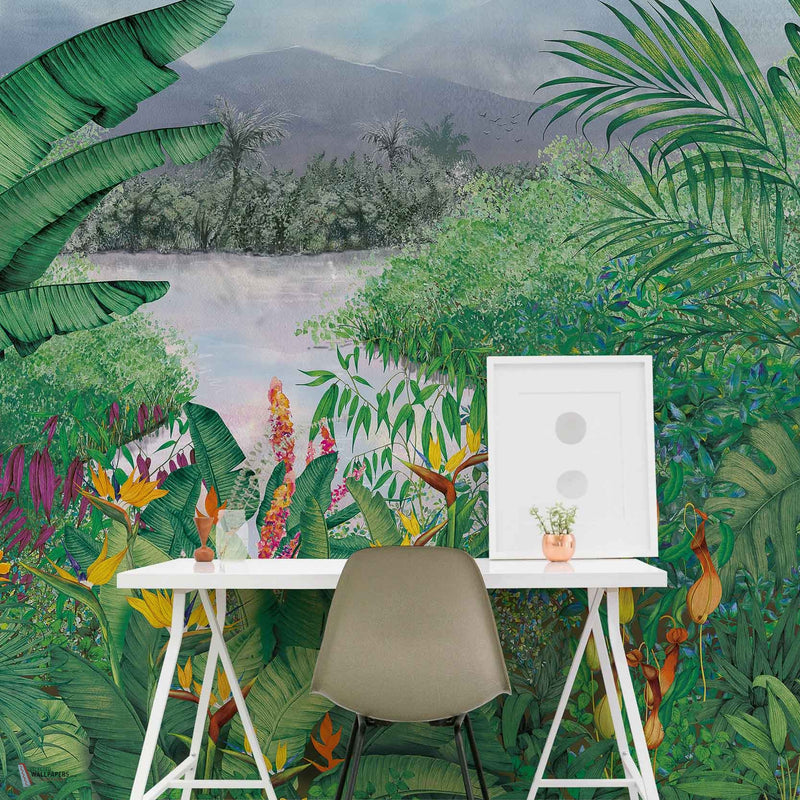 Neo-Colonial papier peint en Multi de Coordonne — intérieur