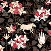 Neo-Flowery wallpaper in Black by Coordonne