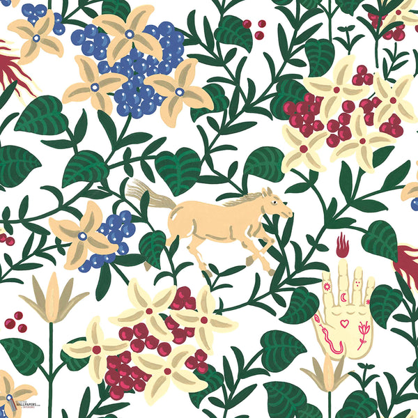 Neo-Flowery wallpaper in White by Coordonne