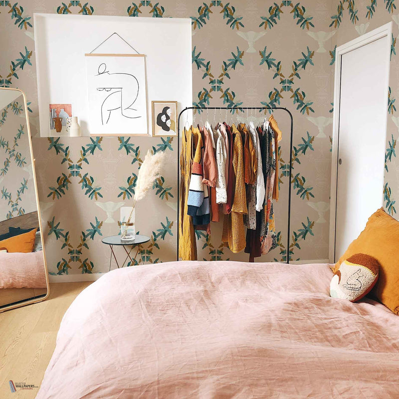 Neo-Rococo wallpaper in Beige by Coordonne — interior