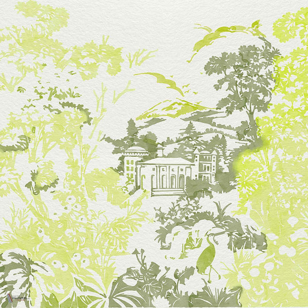Neo-Tapestry Tapete in Lime von Coordonne