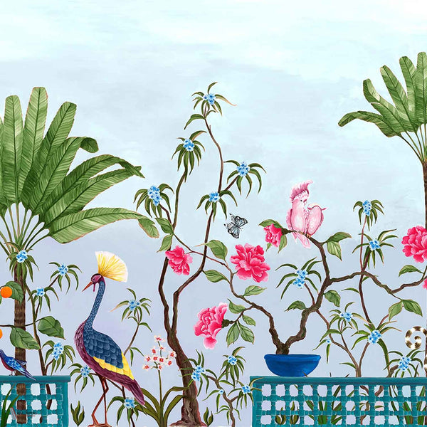 Neo-Tea Garden behang in Blue van Coordonne