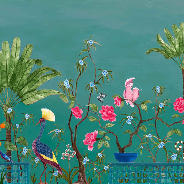Neo-Tea Garden behang in Green van Coordonne