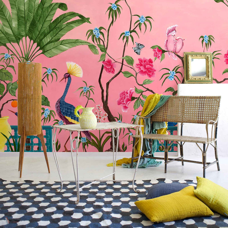 Neo-Tea Garden papier peint en Pink de Coordonne — intérieur