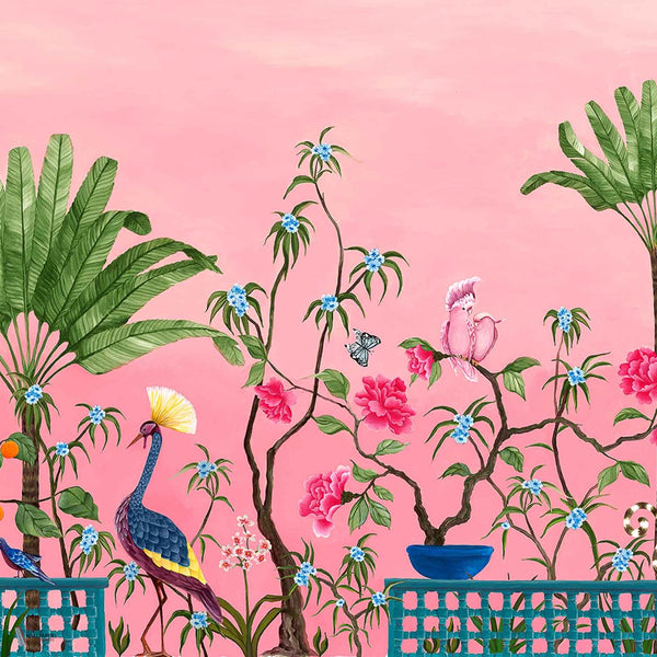Neo-Tea Garden behang in Pink van Coordonne
