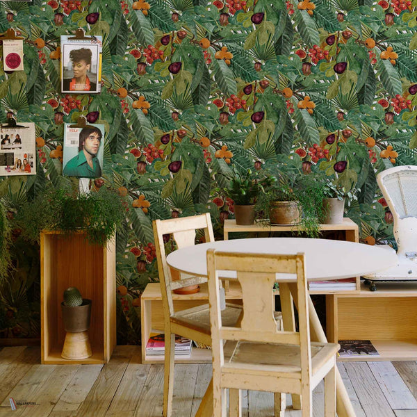 Neo-Vegetable wallpaper in Summer by Coordonne — interior