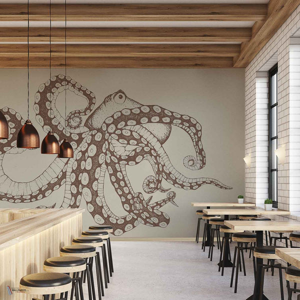 Octopus X-Ray wallpaper in Papirus by Coordonne — interior