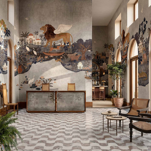 Panchatantra Tapete in Indigo von Coordonne — Interieur